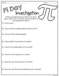 Kindergarten pi day activitiesreacher reviews. Pi Day Investigation Activity Freebie Pi Day Pi Activities Middle School Math