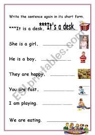 They are shortened forms of words. Contraction Esl Worksheet By Dtcf