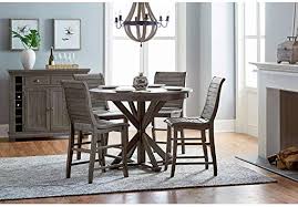 A framed poster and a bar real photo of an elegant dining room interior with molding on da. Amazon Com Progressive Furniture Willow Round Counter Table Distressed Dark Gray Tables