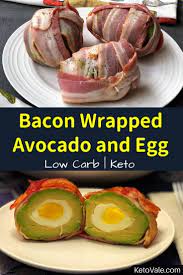 Bacon Wrapped Egg And Avocado Low Carb Recipe Recipe Avocado Recipes Bacon Wrapped Avocado Keto Recipes Dinner