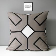 Black And White Decorative Pillows Decorative Sunbrella Pillow Cover Taupe Black White Throw Etsy Pillows Sunbrella Pillows Geometric Pillow Covers