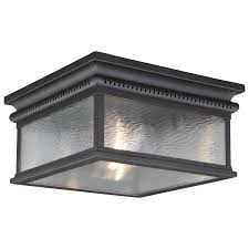 Shop Cambridge Bronze Square Outdoor Flush Mount Ceiling Light Clear Glass 12 In W X 6 5 In H X 12 In D Overstock 28386915
