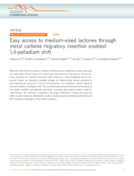 ✅ tested by the users. Pdf Easy Access To Medium Sized Lactones Through Metal Carbene Migratory Insertion Enabled 1 4 Palladium Shift