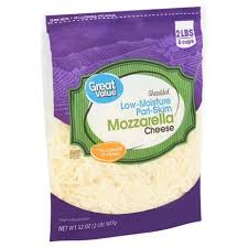 Great Value Shredded Low Moisture Part Skim Mozzarella Cheese 32 Oz Walmart Com In 2020 Mozzarella Cheese Cultures Mozzarella Cheese