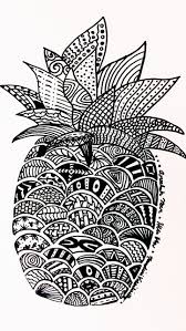 Pineapple Zentangle Pineapple Zentangle Zentangle Coloring Pages