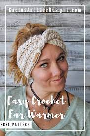 Get the free crochet pattern for these chunky crochet ear warmers by scrolling down! Easy Crochet Ear Warmer Free Pattern Cactus Lace Designs
