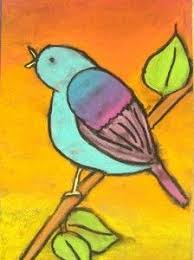 Bird Drawing For Kids Black And White Chalk Bird Art Project Bird Art Art Projects Elementary Art Projects