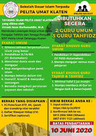 Entdecke rezepte, einrichtungsideen, stilinterpretationen und andere ideen zum ausprobieren. Lowongan Kerja Guru Umum Sd Guru Tajwid Tahfidz Sd Yayasan Islam Pelita Umat Klaten Loker Swasta