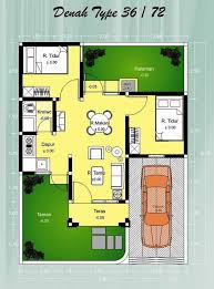 Denah Rumah Minimalis Type 36 72 Denah Rumah Rumah Minimalis Denah Rumah Pedesaan