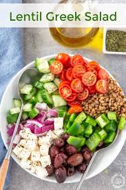Lentil Greek Salad Recipe Greek Salad Healthy Recipes Healthy