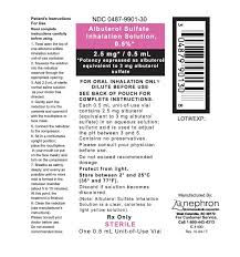 Albuterol Sulfate Inhalation Solution 0 5 2 5mg 0 5 Ml