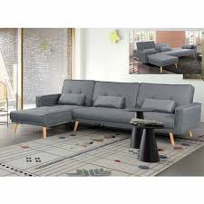 Mais surtout, pour accueillir un canapé d'angle en bonne et due forme, il est indispensable qu'il s'adapte à votre salon. Canape D Angle Convertible Modulable En Tissu Gris Clea Angle Gauche