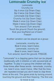 Lemonade Crunchy Ice Hand Clapping Game Clapping Games Hand Clapping Games Songs For Toddlers