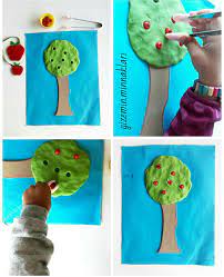 Picking Apples Elma Toplama El Goz Koordinasyonu Fine Motor Skills Kids Activities Play Dough Play Ideas Cocuk Etkinlik Elmalar Montessori Oyun