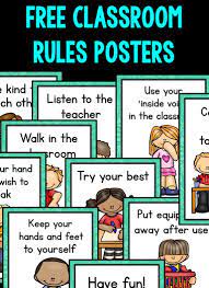 10 Free Classroom Rules Posters Classroom Rules Poster Preschool Classroom Rules Kindergarten Classroom Rules