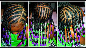 One braid or two braids is a universal hairstyle for kids, but it may look too banal. Little Girls Natural Hair Braids Beads Hairstyle Youtube