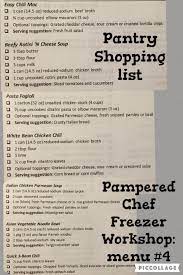 Pampered Chef Freezer Workshop Pantry Shopping List Menu 4 Pampered Chef Pampered Chef Recipes Cooking Tips