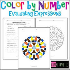 Evaluating Expressions Color By Number Freebie Evaluating Expressions Math Expressions Algebraic Expressions Activities