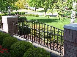 If you are fencing in a small landscape area, our decorative metal edging is perfect. Brick Pillars And Wrought Iron Fence For Ideas Photos Houzz