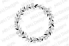 Download Laurel Leaf Wreath Svg Circle Monogram Graphic By Nnj Designs Creative Fabrica