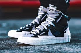 what would you rate the sacai x nike blazer mid black grey at sacai s paris fashion week presentation classic nike shoes mens nike shoes sneakers men fashion