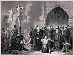An Auto Da Fe Of The Spanish Inquisition And The Execution Of Sentences By Burning Heretics On The Stake In A Mark The Inquisition Spanish Inquisition Painting
