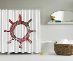 There are so many ways to make a change in your bathroom. Red Ship Wheel Shower Curtain Water Sea Nautical Bathroom Decor 626850294293 Ebay