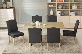 Dara 7 Piece Dining Table Set With Chairs 6 Person Seating Dark Gray Chair And Table Set Dining Table Setting Dining Table Table
