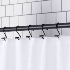 Set Of 12 Shower Curtain Hooks In 2020 Modern Shower Curtains Black Shower Curtains Bathroom Shower Curtains