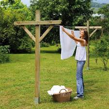 Etendoir A Linge Bois 20m Holzgarten Etendoir A Linge Bois Optima Wascheleine Holzpfosten Garten