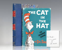 I will hold you up high as i stand on a ball. Cat In The Hat Dr Seuss First Edition Signed