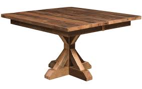 40in square dining table with pedestal base. Hooper Bay Reclaimed Square Table Countryside Amish Furniture