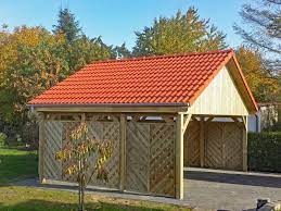 Carport Mit Spitzdach Fur 2 Autos 3 Seitig Geschlossen Mit Sichtschutzelementen Mehr Carports Auf Unserer Homepage Carport Satteldach Carport Carports