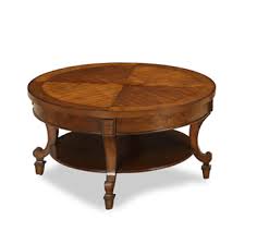 Round cherry wood coffee table. York Collection Circular Coffee Table Cherry Distress Finish Birch Veneer Valuemark Furniture