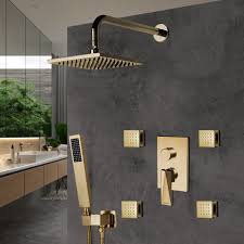 Check spelling or type a new query. Shop Bravat Brushed Gold Wall Mount Square Shower Set With Valve Mixer 3 Way Concealed