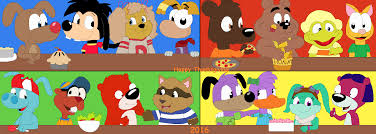 The bumpers and promos features the noods having a thanksgiving party in their own house. Thanksgiving Cartoon Movies