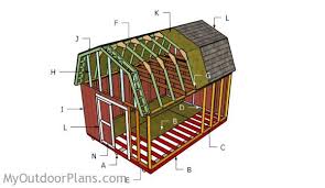 These barns range from the simple and the small to the large and complex so there should be a. 12x16 Gambrel Shed Roof Plans Myoutdoorplans Free Woodworking Plans And Projects Diy Shed Wooden Playhouse Pergola Bbq