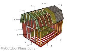 A hip roof is defined as a roof that has all the sides sloping down to the walls.so the ends of the shed roof look like the sides. 12x16 Gambrel Shed Roof Plans Myoutdoorplans Free Woodworking Plans And Projects Diy Shed Wooden Playhouse Pergola Bbq