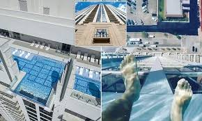 Dubbed The Sky Pool The Infinity Pool Is On The 42nd Floor Of The Market Square Tower And Extends 10 Feet Over The Side Of The Impo Sky Pool Rooftop Pool Pool