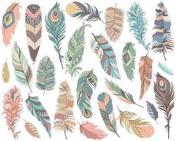 Tribal Feathers Clip Art Set Of 26 300 Dpi Png Jpg And Etsy Feather Clip Art Tribal Feather Digital Clip Art Set