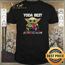 Original Baby Yoda Best Hug Autistic Mom Star Wars Breast Cancer Shirt Sweater Hoodie Sweater Longsleeve T Shirt