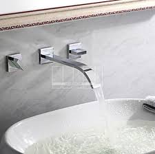 Montado Na Parede Torneira Dupla Alca Misturador Torneira Para Banheiro Bacia Sink Latao Cromado Torneira Do Banh Torneira De Parede Torneira Banheiro Torneira