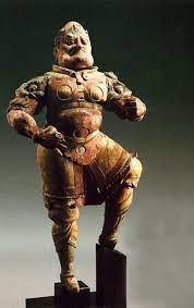 天王立姿像 唐代 木雕 高0 95米 寬0 482米 出自甘肅敦煌莫高窟 法國巴黎吉美國立東方美術館藏 chinese deva