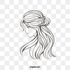 Creative Hand Drawn Lines Brown Curly Woman Side Face Side Face Woman Curly Hair Png Transparent Clipart Image And Psd File For Free Download How To Draw Hands Geometric Background Drawing