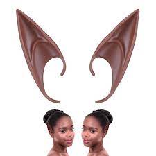 Amazon.com: isunny Elf Ears Brown Skin Cosplay - Dark Black Tone Fairy  Pixie Soft Pointed Tips Anime Party Dress Up Costume Masquerade Accessories  for Halloween Christmas Party (1 Pair Long) : Clothing,