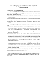 Data kualitatif diperoleh melalui berbagai macam teknik pengumpulan data misalnya (wawancara, analisis dokumen , focus group , atau observasi ). Pdf Teknik Analisa Data Kualitatif Rosa Lia Academia Edu