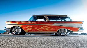 This 1957 Chevrolet Nomad Was One Of The First Cars To Bridge The Low Rider Kustom Gap Description From Pinterest Com I Sear Chevy Nomad Retro Cars Chevrolet