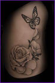 Afbeeldingsresultaat Voor Black And White Daisy Butterfly Tattoos Realistic Butterfly Tattoo Rose And Butterfly Tattoo White Flower Tattoos