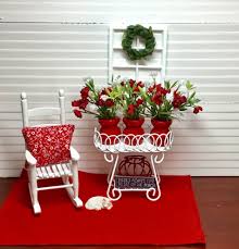 Dollhouse Miniature White Rocking Chair Red Floral Pillow Etsy White Rocking Chairs Floral Pillows Dollhouse Miniatures