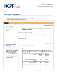 Buy a used car* cqs auto loans & leases comprehension questions resource # 3.6 student loans Student Activity Packet Sc 5 6 Annual Percentage Rate Loans